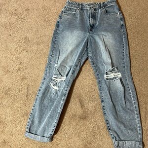 High wasted baggy wide jeans